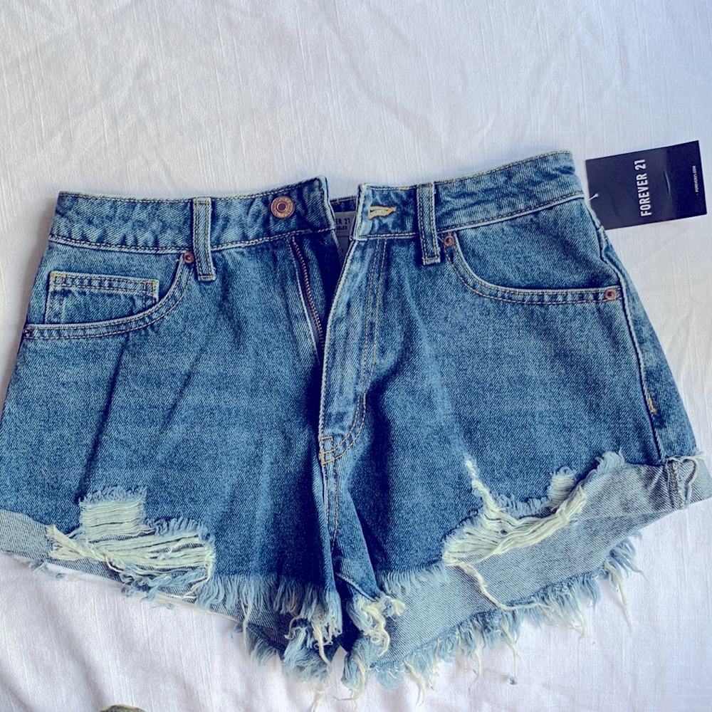 Denim cut off shorts